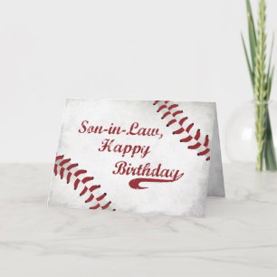 Carte Belle-Fils Anniversaire Large Grunge Baseball