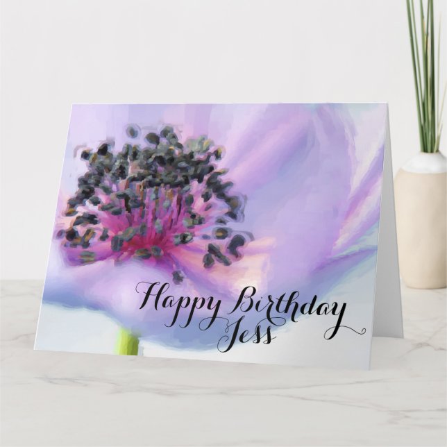 Carte Belle Fleur d'Anniversaire Gros plan Pastel (Devant)
