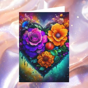Carte Belle Fleur Plein Coeur Saint Valentin