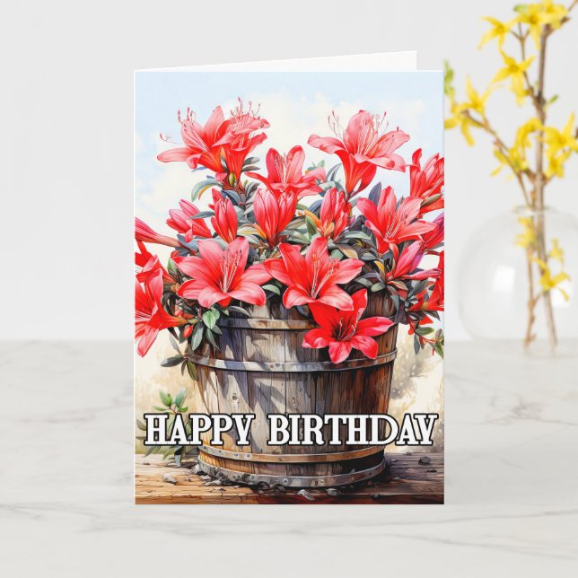 Carte Belle floraison de fleurs de Lily (Fleur jaune)