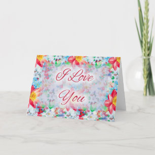 Carte Belle Floral D3 I Love You Greeting Card