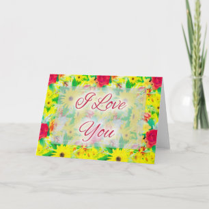 Carte Belle Floral D4 I Love You Greeting Card
