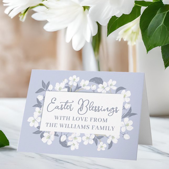 Carte Belle florale violette Bénédiction de Pâques sur m (Créateur téléchargé)