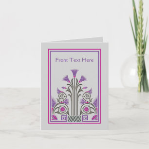 Carte Belle frontière art déco lilas gris violet