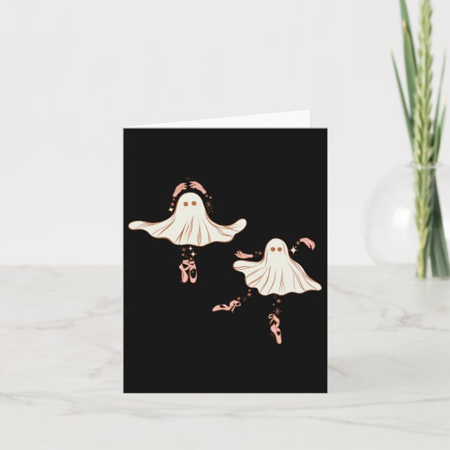 Carte Belle Halloween Ghost Dancing Ballerina (Devant)