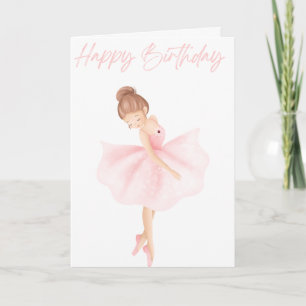 Carte Belle Illustration Petit Ballerina Anniversaire