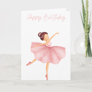 Carte Belle Illustration Petite Ballerina, enfants