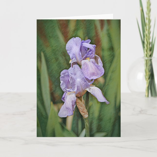 Carte Belle Iris Fleurs Impressionnisme Art Note Card (Devant)
