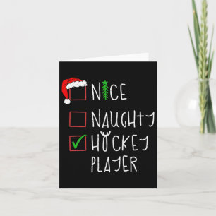 Carte Belle Joueuse de hockey Naughty Costume de Noël dr