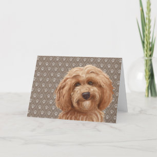 Carte Belle Labradoodle Love Chien Peinture Paw Imprimer
