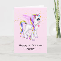 Belle licorne avec Rainbow Mane Anniversaire