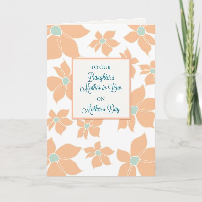 Carte Belle-mère de fille pour la fête des mères, Fleurs (Devant)