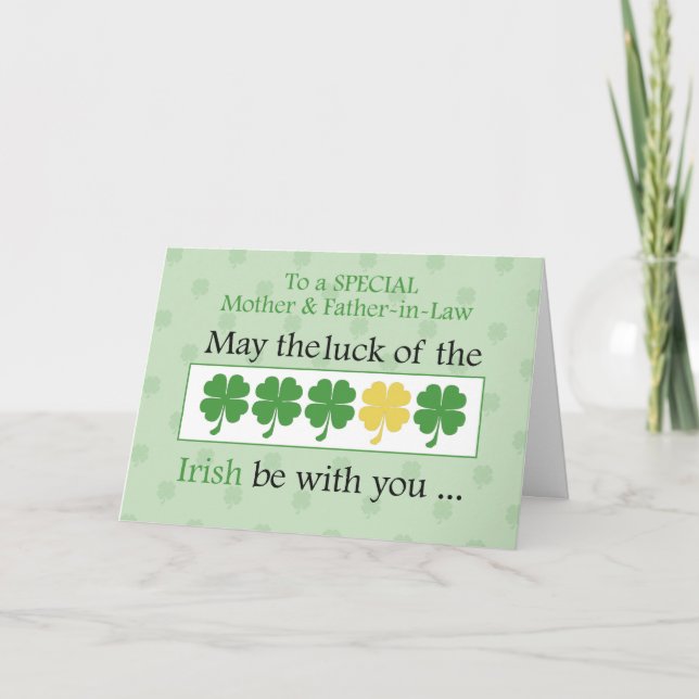 Carte Belle-mère et beau-père Saint-Patrick Clovers (Devant)