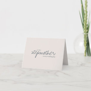 Carte Belle-mère minimaliste mariage calligraphie marine
