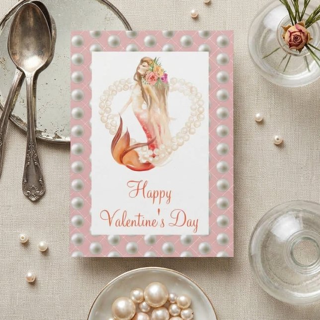 Carte Belle Mermaid Pearl Saint-Valentin (Créateur téléchargé)