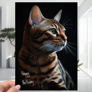 Carte Belle mignonne Bengale Kitty Chat Joyeux anniversa