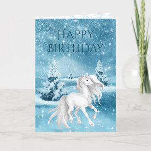 Cartes Cheval Blanc D Anniversaire Zazzle Fr