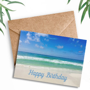 Carte Belle Ocean Photo Custom Beach Joyeux anniversaire