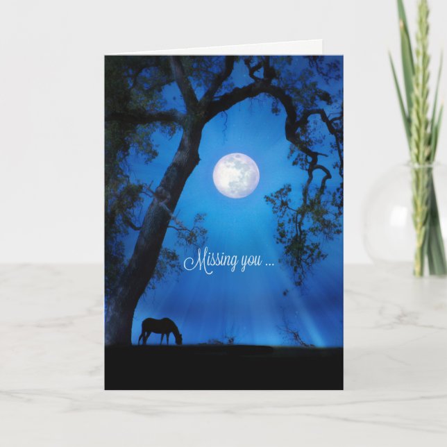 Carte Belle pensée de vous & Missing You Horse Card (Devant)