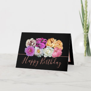 Carte Belle Peony Multicolor Bouquet Floral Anniversaire