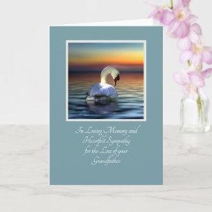 Carte Belle perte de sympathie pour le cygne du grand-pè