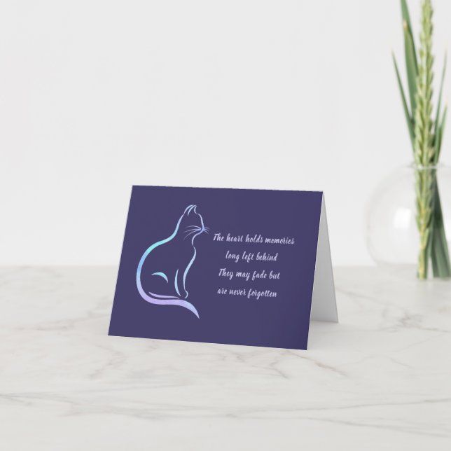 Carte Belle Pet Chat Sympathie Message Profond Violet (Devant)