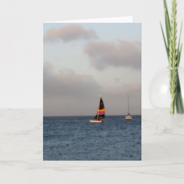 Carte Belle photo de bateau à voile (Devant)