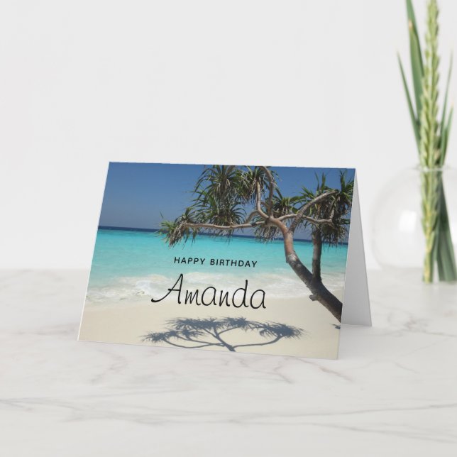 Carte Belle Plage Tropicale Ocean Paradise Anniversaire (Devant)