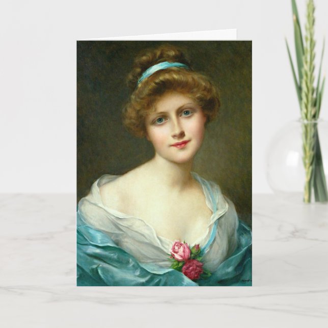 Carte Belle robe vintage Lady Green (Devant)