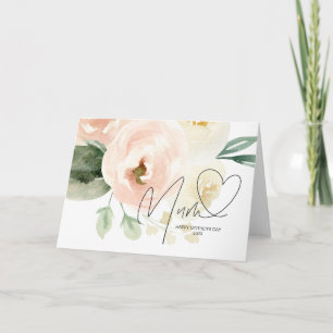 Carte Belle rose Floral Coeur de la Fête des Mères Keeps