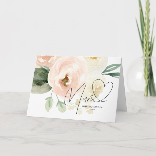 Carte Belle rose Floral Coeur de la Fête des Mères Keeps (Devant)