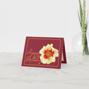 Carte Belle Rose Jaune Chic Joli Anniversaire