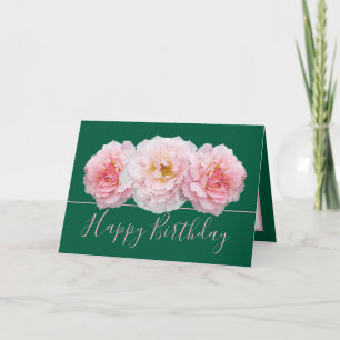 Carte Belle Rose rose Joli Bouquet Floral Anniversaire