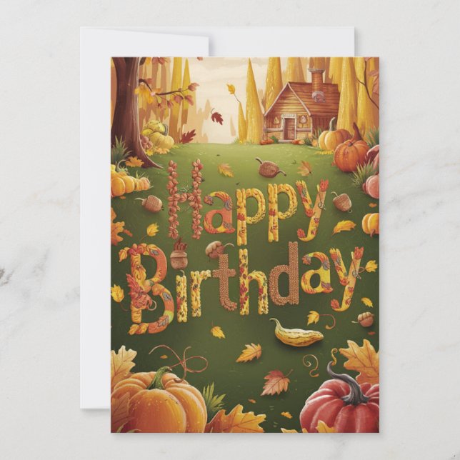Carte Belle Saison Mystique Automne automne Happy Annive (Devant)