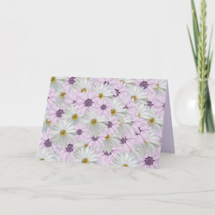Carte Belle salutation florale rose et blanc