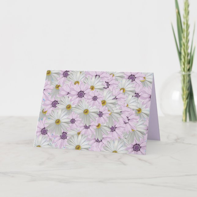 Carte Belle salutation florale rose et blanc (Devant)