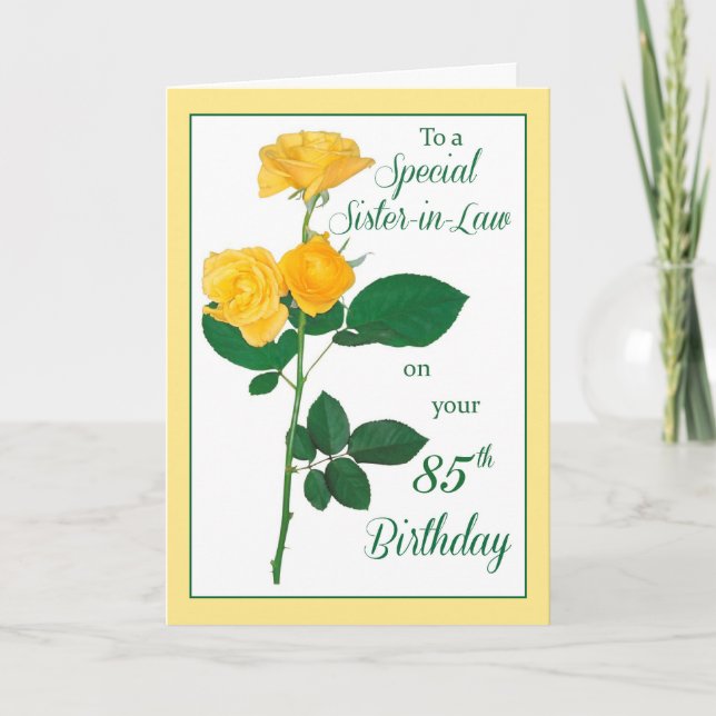 Carte Belle-soeur 85e Rose d'anniversaire (Devant)