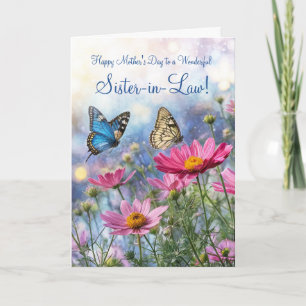 Carte Belle-sœur Fête des Mères avec fleurs de jardin 
