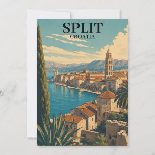 Carte Belle Split Croatie Côte Dalmate Voyage