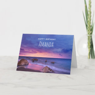 Carte Belle Sunset Coastal photo Anniversaire