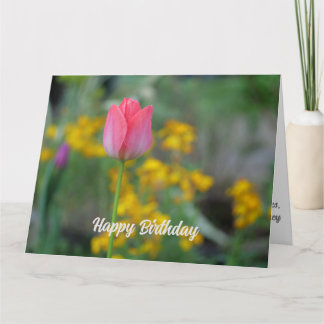 Carte Belle Tulipe d'hiver rose