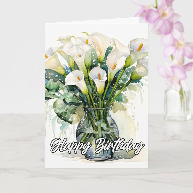 Carte Belles fleurs de lys calla (Orchidée)