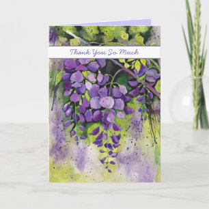 Carte Belles Fleurs De Wisteria En Aquarelle