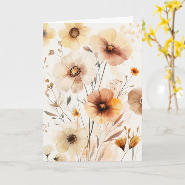 Carte Belles fleurs Fleurs sauvages DÉSOLÉ POUR VOTRE PE (Fleur jaune)
