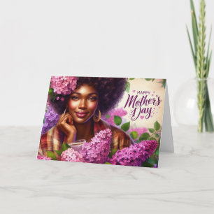 Carte Belles lilas violettes de la fête des mères Floral