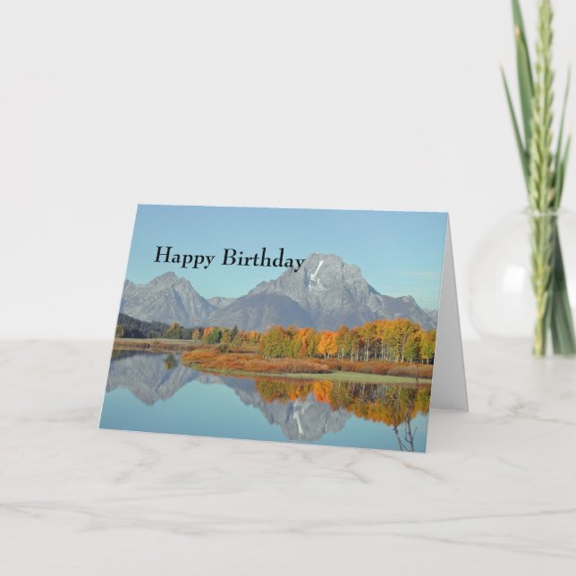 Carte Belles montagnes Automne Photo Anniversaire (Devant)
