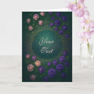 Carte Belles Roses Romantiques Violettes et Roses