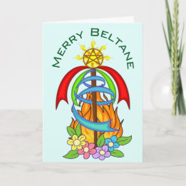 Carte Beltane Mayday Maypole Wiccan Sabbat
