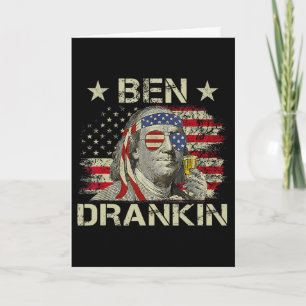 Carte Ben Drankin Benjamin Franklin 4 juillet drôle Dr