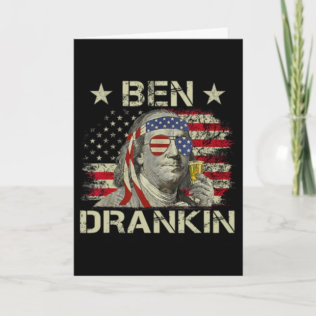 Carte Ben Drankin Benjamin Franklin 4 juillet drôle Dr (Devant)